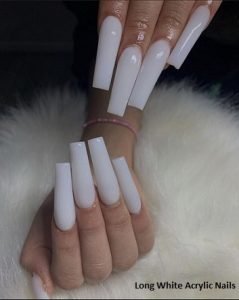 long white acrylic nails