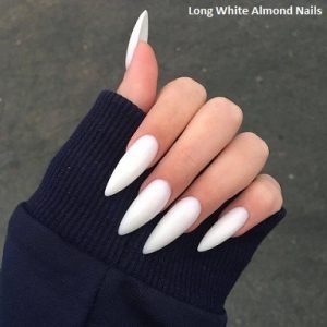 long white almond nails