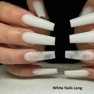 white nails long